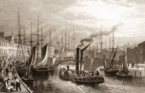 Scottish Harbour Scene Prints: Leith Harbour, from the Pier, Edinburgh