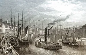 Old Town Edinburgh Prints: Leith Harbour, from the Pier, Edinburgh