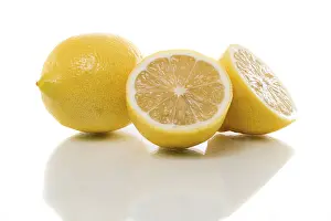 White Studio Background Photos Prints: Two lemons white background with shadow
