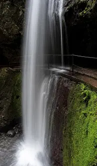 Open Air Scenery Photos Prints: Levada do Moinho, Waterfall in a gorge