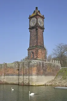 Clock Tower Architecture Prints: Level tower to display the water level in the lock