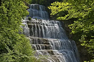 Exterior View Of A Waterfall Prints: L'Eventail waterfall
