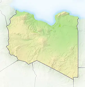 Libya Shaded Relief Map Print