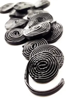 Studio Shot Confectionary Prints: Licorice snails