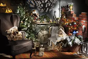 Christmasy Studio Photography Prints: Still life with a christmas tree