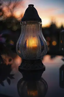 Catholic Tradition Image Prints: Light on the grave at night