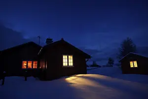 Deserted Timber Building Prints: Light shining through windows