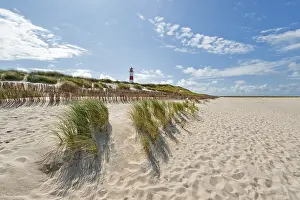 North Sea Coastline Images Prints: Lighthouse with blue sky at Ellenbogen