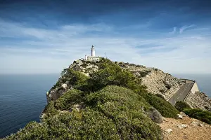 Uninhabited Rocky Shoreline Prints: Lighthouse, Cap Formentor, Majorca