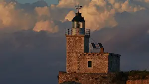 Southeastern European Landmark Prints: Lighthouse, close, evening light