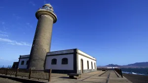 Fuerteventura Lighthouse Prints: Lighthouse complete, round, black