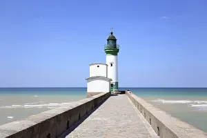 European Lighthouses Prints: Lighthouse at the end of a pier