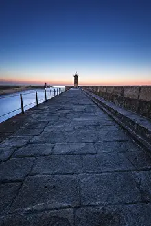 Evening Sky Landscape Prints: Lighthouse Foz do Douro, Sunset