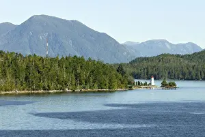 British Columbia Coastline Prints: Lighthouse on a peninsula on the Inside Passage