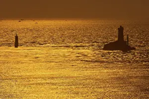 French Lighthouse Prints: Lighthouse at Point du Raz at sunset