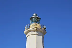Blue Sky Lighthouse View Prints: Lighthouse, upper part, detail