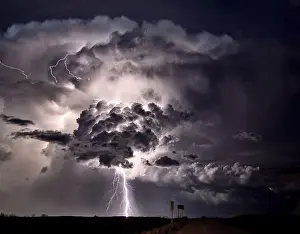 Canada Stormy Weather Prints: Lightning Storm Clouds Canada Saskatchewan Dramatic Summer