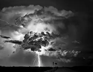 Dark Clouds Over Canada Prints: Lightning Storm Clouds Canada Saskatchewan Dramatic Summer