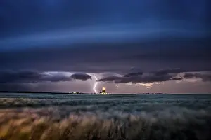 Canada Stormy Weather Prints: Lightning Storm Clouds Canada Saskatchewan Dramatic Summer