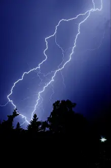 Dark Cloudy Skies Europe Prints: Lightning, thunderstorm