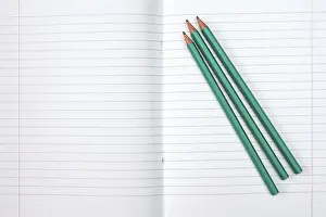 Back To School Concept Prints: Lined exercise book and three pencils