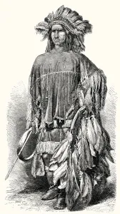 Central America Illustration Prints: A Lipan Apache warrior, Mexico