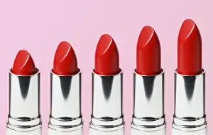 Studio Shot Beauty Products Prints: Lipsticks lined up in a row