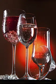 Studio Background Prints: Liquid in the glass on a studio background