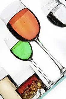 Studio Background Image Prints: Liquid in the glass on a studio background