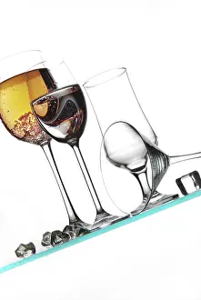 Plain Colored Background Photo Prints: Liquid in the glass on a studio background