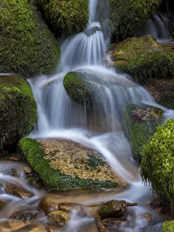 Southern Germany Landscapes Prints: Littersbach flows with a waterfall into the Grobbach