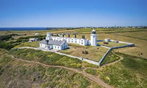Deserted Lighthouse UK Prints: Lizard Lighthouse and Housel Bay Cliffs