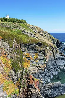 Deserted Lighthouse UK Prints: Lizard Lighthouse and Housel Bay Cliffs