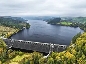 Llyn Brianne Dam and Reservoir Print, Powys, Wales