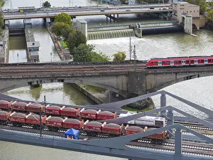 German Railway Infrastructure Prints: Load test on the Neckar Bridge