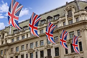 Prints of London UK flags in Oxford Street W1 Westminster England Westminster Prints: London UK Flags Print in Oxford Street W1 Westminster England
