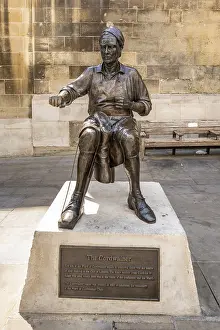 Prints of London, United Kingdom - 16 May 2025: Historical monument honoring the shoemaker trade known as The Cordwainer in the city center London Prints: London Print - The Cordwainer Monument in City Center