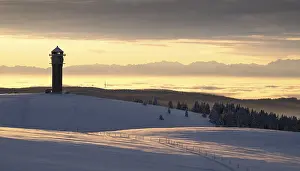 German Winter Landscape Photo Prints: A lone lighthouse (Feldberg tower)