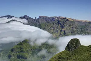 Madeira Island Prints: Looking across Pinaculo as cloud forms over The Central Mountains on Madeira