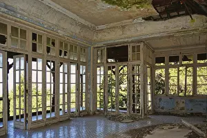 Lost Place Rhodes Prints: Lost Place, interior with windows