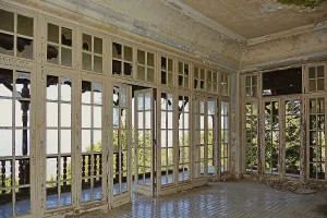 Lost Place Greece Prints: Lost Place, interior with windows