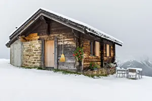 Valais Switzerland Tourism Prints: Lovingly decorated mountain hut