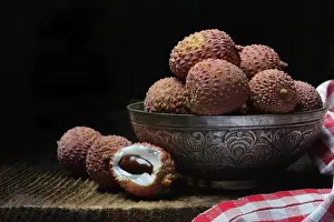 Food Copy Space Prints: Lychee, lychees in peel