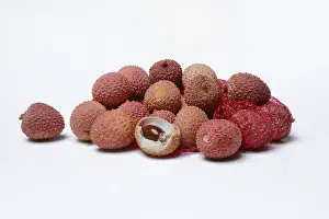 Exotic Fruit Nutrition Prints: Lychee, tropical fruit, opened