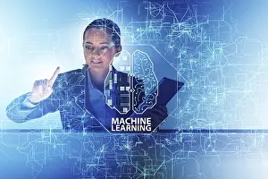 Machine Learning Concept Prints: Machine learning concept as modern technology