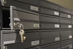 European Postal Service Prints: Mailboxes in a residential complex