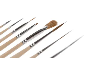 Studio Shot Cosmetics Prints: Make up brushes of different size and type object isolated shot on white