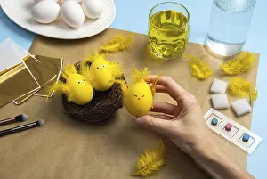 Easter Egg Chick Decoration Prints: How to make a chick from eggs for Easter decor