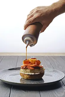 Beef Burger Prints: Making burger with beef, bacon
