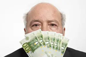 Male Looking At Camera Prints: Man with banknotes